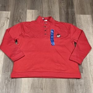 NEW Georgia Bulldogs Champion ¼ Snap Pullover Size Large Red Quilted Logo